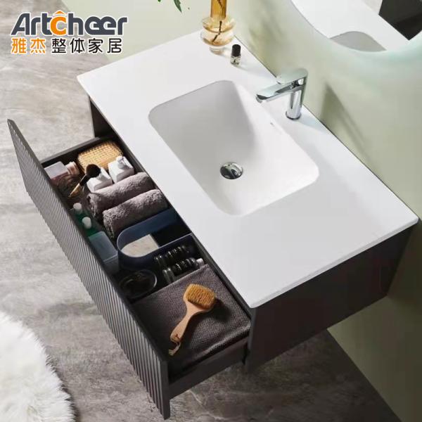 Нет крана Лакированная дверь панель Стол Организатор Шкаф для макияжа ванной