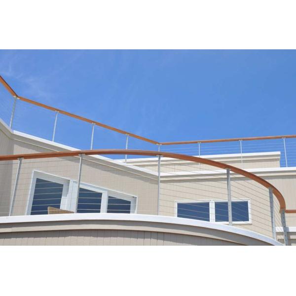 Decking Aluminum Cable Railing , Stainless Steel Balustrade Wire Deck Railing