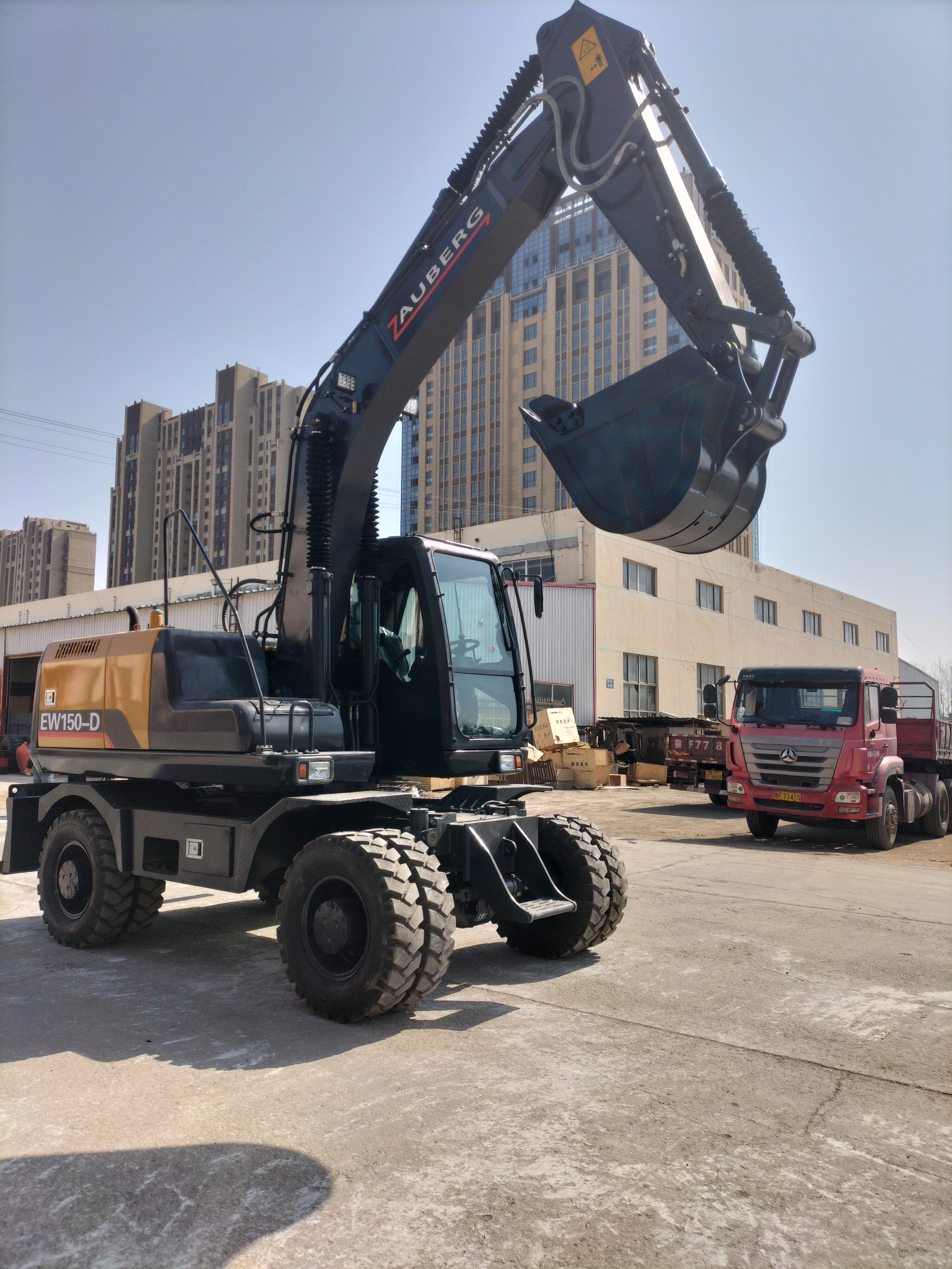 DX150W-9 Гидравлический экскаватор Isuzu двигатель 13,52 тонны букет колесный экскаватор