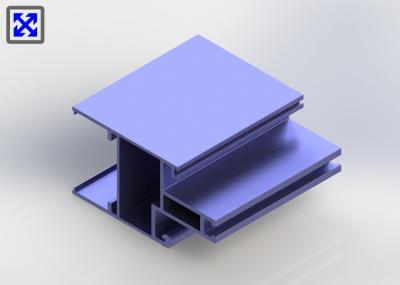 C60 Series Aluminum Curtain Wall Profile Half Hidden Frame Purple Coated