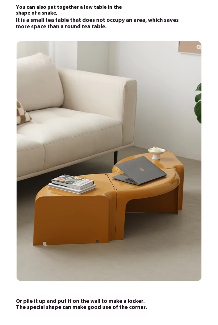 Modern Adjustable Modular Side Table Detachable Splicing Combination ABS Plastic Coffee Table Living Room Furniture Eco-Friendly