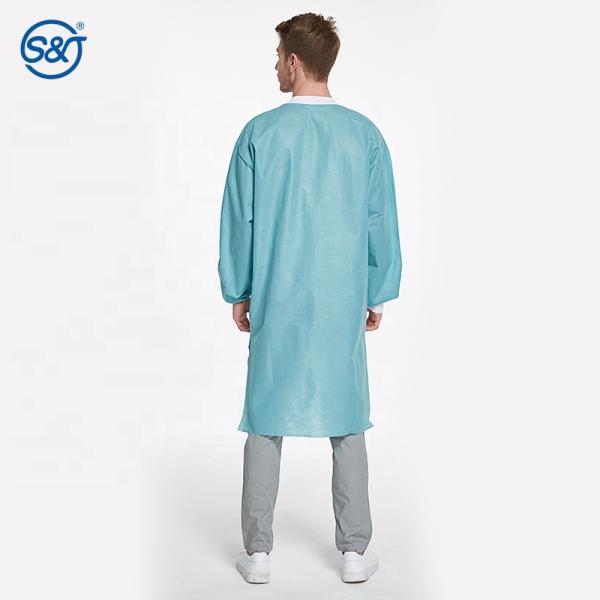 S&J Disposable isolation/lab/patient gown/coat pp/pp+pe/sms