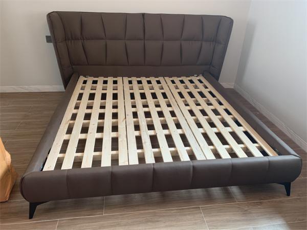 Frosted Fabric King Size Upholstered Bed Headboard Hotel Bedroom Bed