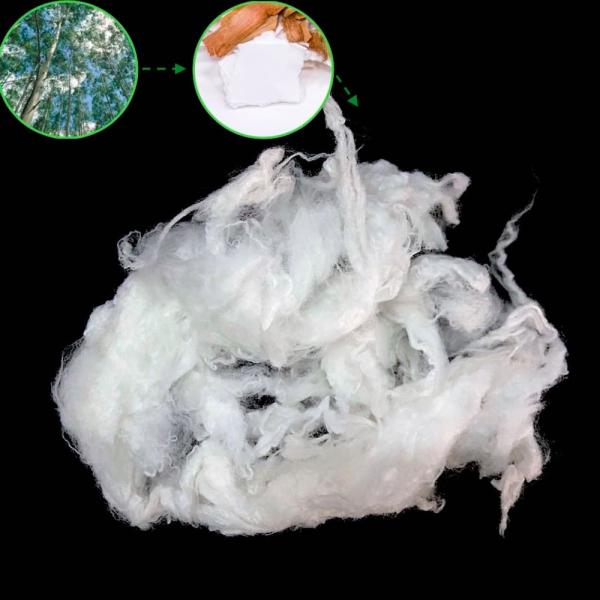 Fibra de grampo viscosa do Virgin biodegradável, fibra de grampo de rayon de 3D×60mm