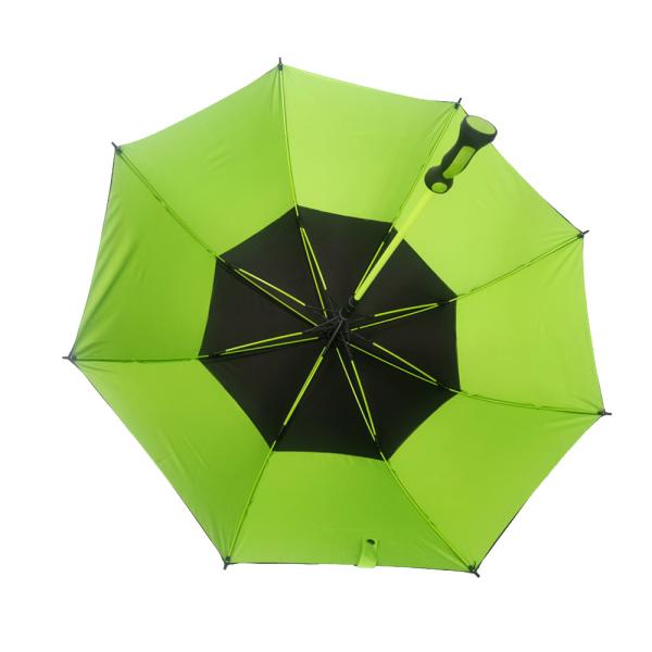Large Colored Fiberglass Double Canopy Umbrella Inside With Black Net And Rubber Handle