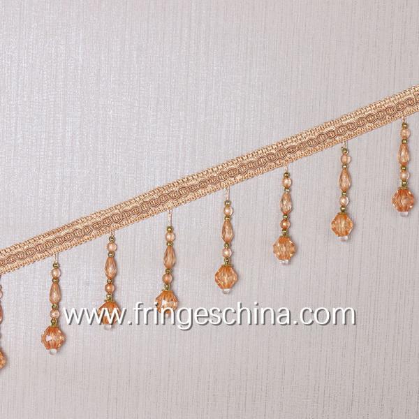 Handmade fashionable chain beads lace tassels fringes for curtain/sofa/pillow decoration