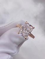 Anel de diamante radiante Anel de diamante branco Anel de noivado Anéis de casamento Anéis de diamante de laboratório