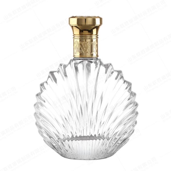 Glass Collar 750ml Tequila Vodka Spirits Bottle With Lid And Custom Logo