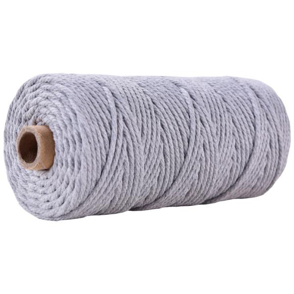 Corda de Nylon de 3 fios verdes 3 mm Macrame Corda de algodão trançada
