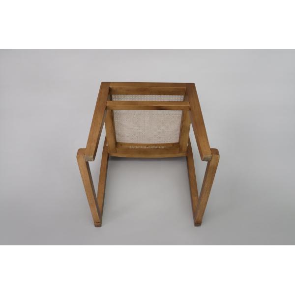 Stackable Wicker Chair with Rattan Back and Solid Wood Seat for Wedding Outdoor Cafe Dining Room Furniture