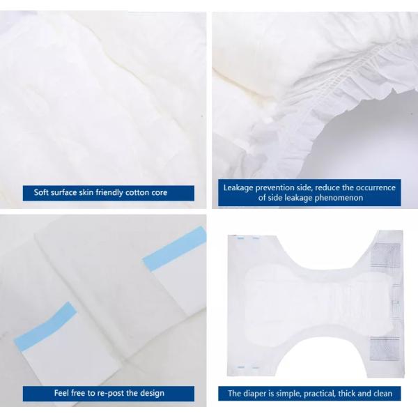 Extra Thick Incontinence White Adult Diaper Absorbent Leak Proof