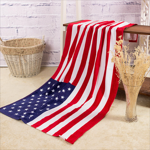 Towel Wholesale pure cotton Bath towel Beach Canadian flag   American flag British flag