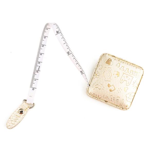 Wintape promocional Floral PU Couro Quadrado Corpo de fita medida lindo Brilhante Mini Tecido de costura de medida