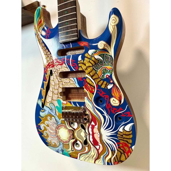 Custom Handpainted Electric Guitar Accept Guitar and Bass with OEM