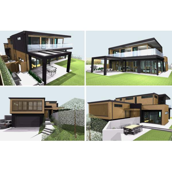 Hogares prefabricados ultra modernos de alta calidad en chalet de lujo del indicador de la casa prefabricada ligera del marco de acero