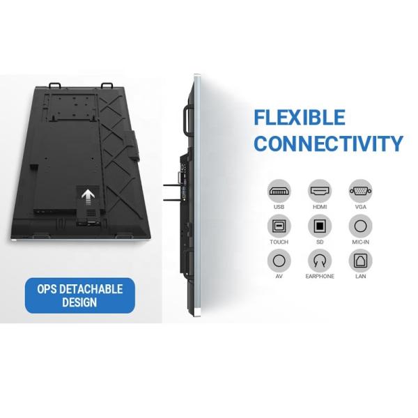 75 Inch All In One PC Smart Interactive Whiteboard 4k Touch Screen Panel For School