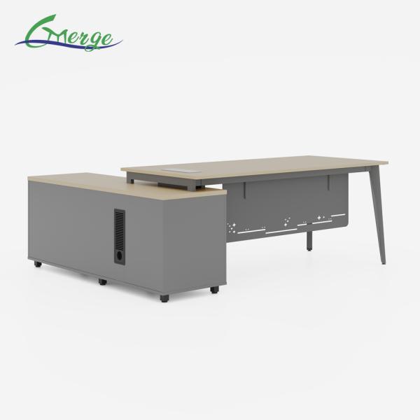 Wood/Steel Commercial Manager Office Desk 1200-2000L*500-900W*750H Mm Ships Within 5-7 Business Days