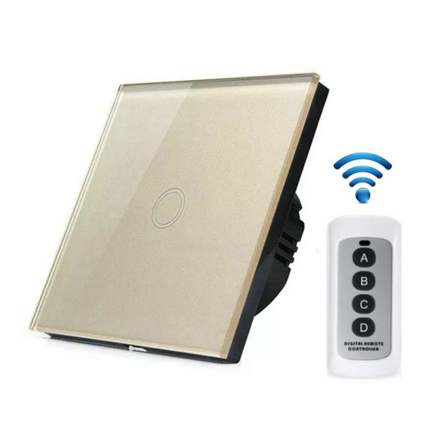 EU Standard Crystal Glass Panel Touch Screen light Switch 1 gang/2 gang/3gang Remote Control Wireless Switch with LED