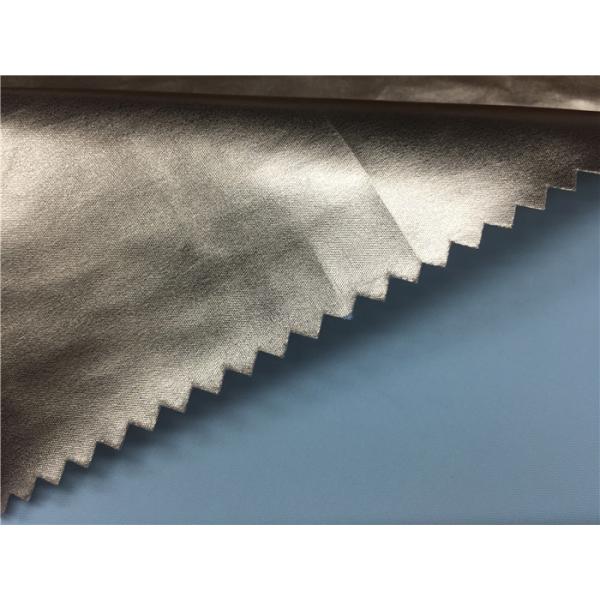 For Wadded Jacket , Down Jacket Coated Garment Leather Fabric Gold Color 0.1mm