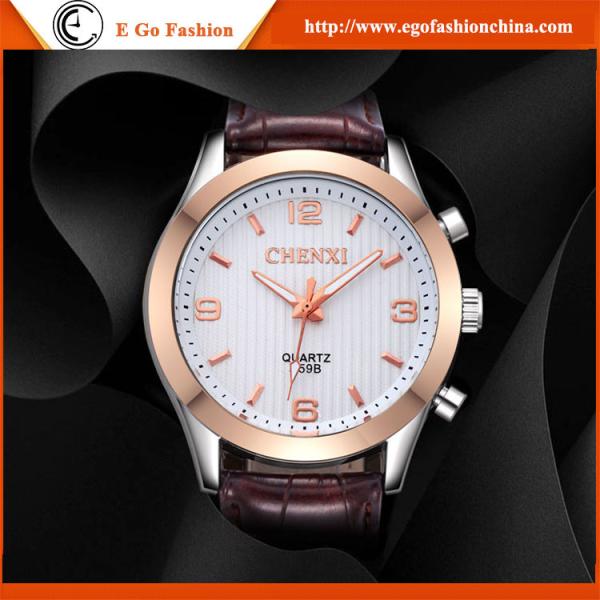059B Rose Gold Bezel Watch OEM Watch Quartz Watch Fashion Sports Watch Leather Watch Man