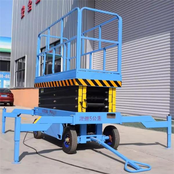 6m 8m 12m 230kg Elevated Work Platform Self Propelled  Scissor Lift Table Inter-lock Door On Platform