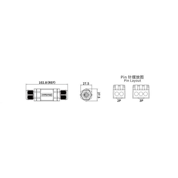 9.5mm IP68 Waterproof Cable Connector