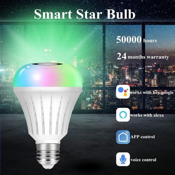 Цвет RGB электрической лампочки жизни WiFi 2.4G умный с вращая ODM звезд