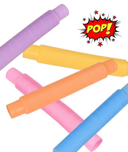 Colorful DIY Building Plastic Pipe Fidget Toy Sensory Tools Pop Tubes