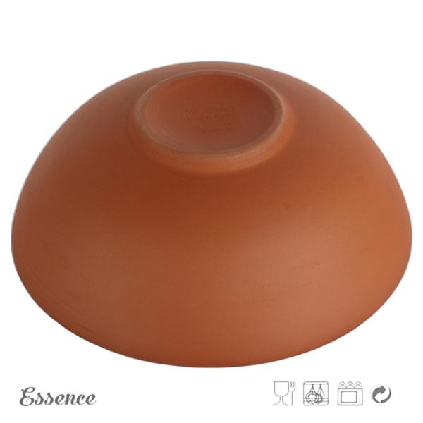 Round Ceramic Dinner Bowls / Terracotta Bowl Blue Inside 5 Inch - 7.8 Inch