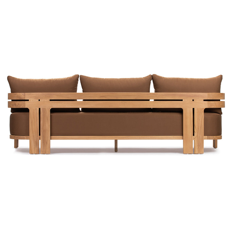 Modern Stylish Natural Teak Wood Lounge Sofa for Hotel Outdoor Patio Furniture Set