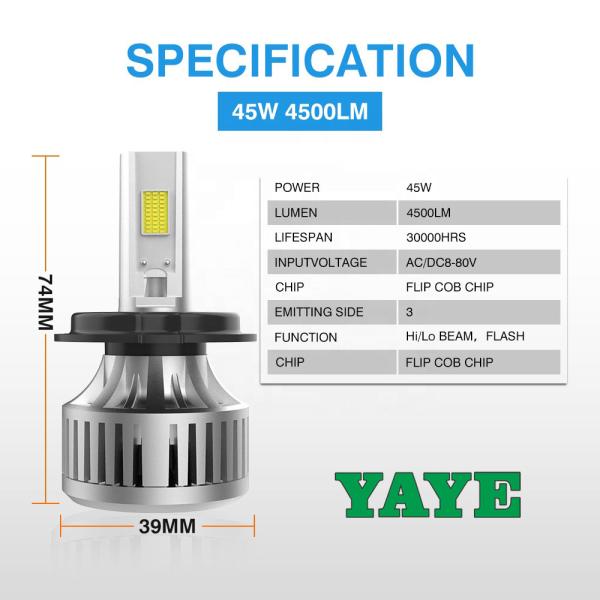 4500LM Luz más brillante del faro de la motocicleta IP67 H4 Luz baja alta