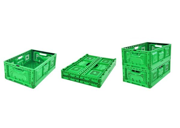 600*400mm 40L 折りたたみ可能な箱 プラスチック 折りたたみ可能な容器 メッシュ PP 積み重ねられる貯蔵庫