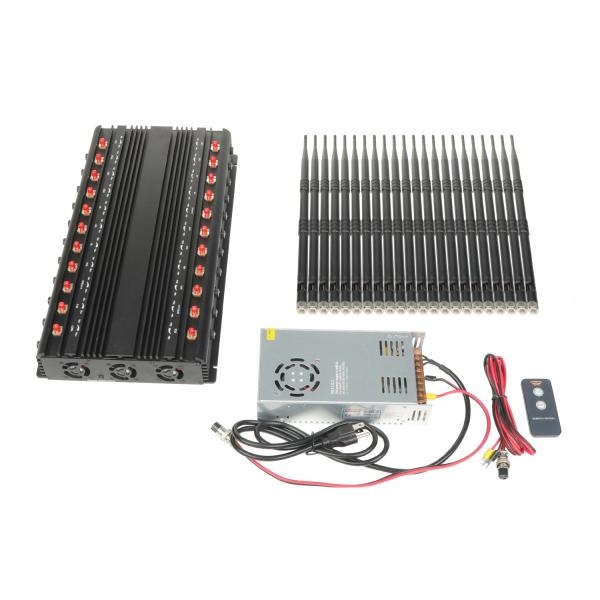 Multifunctional 22 antennas jammer shielding all 2G 3G 4G 5G WIFI GPS RF LOJACK VHF UHF LORA signals with Remote Control