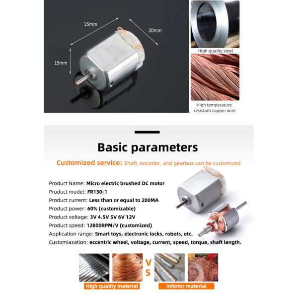 Faradyi Fa 130 Permanent Magnet Electric Carbon Brush Micro Dc 1.5v Usb Mini Fan Motor