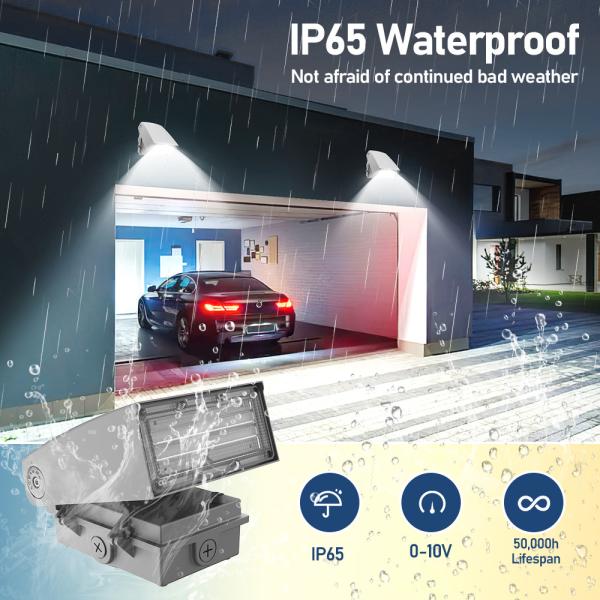 UL/DLC LED Wall Pack Light с фотоэлементом 30/40/50K Выбираемый 5600lm 11200lm 11200lm Регулируемый