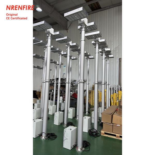 6m fire tender mounted pneumatic telescopic light mast tower for fire truck-pan tilt unit-remote control