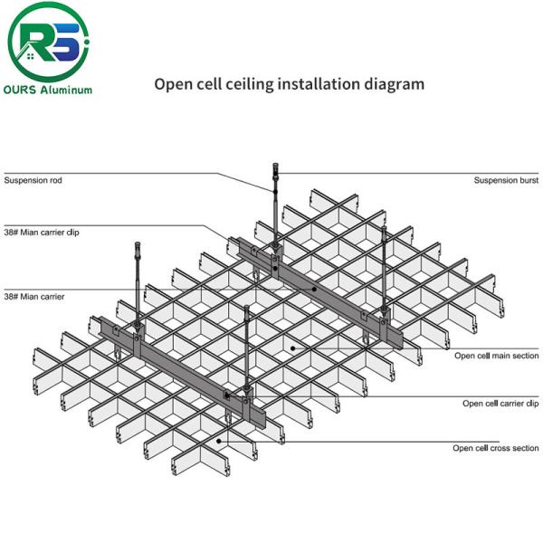 Алюминиевая приостанавливанная трубки гриля потолка 0.65mm металла абсорбция квадратной ядровая