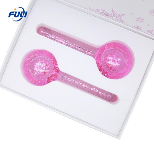 personalize do skinacare de cristal do verão da pele globos cor-de-rosa refrigerando quentes do gelo do ouro da cara mágica da bola mini