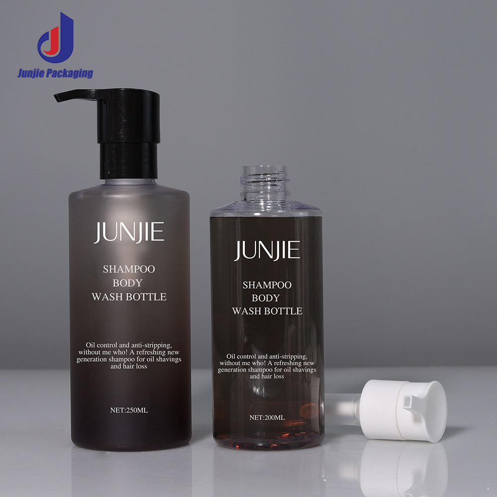 Luxury Cosmetic Packaging 500ml PET Plastic Shampoo Bottle Liquid Hand Wash Body Lotion Frosted Pump Bottles for Skin Care