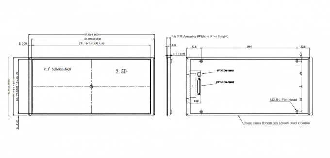 9.3 Inch Bar Type TFT 600×1600 Resolution Bar Type LCD 500 Nits With MIPI Interface
