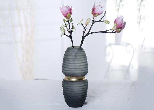 Manipulação de superfície de Gray Decorative Glass Vases Polished do inclinação