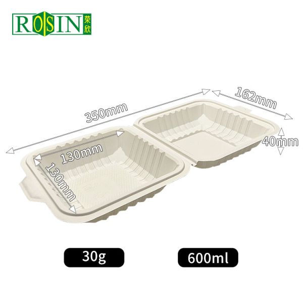 Biodegradable Cornstarch Takeaway Clamshell Boxes Disposable Eco Friendly Food Containers for Lunches and Snacks