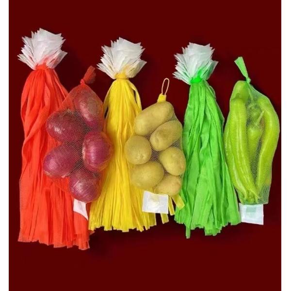 Сумки плетения сетки строки LDPE на покупки 30cm овоща плода