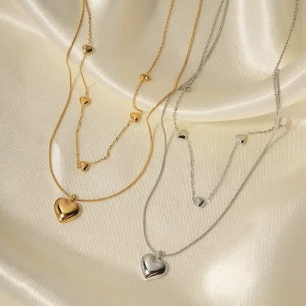 Модные женские ожерелья OEM Двухслойный ожерелье для цепочки ключицы