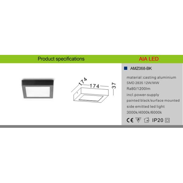 Aluminium outdoor 170x170xH40mm waterproof LED panel light fixture led downlight