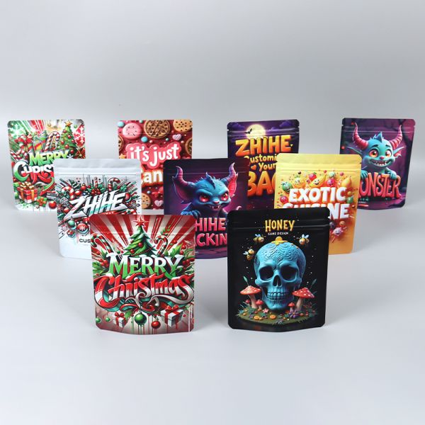 Zhihe Digital Printing Mylar Bag Food Packaging Stand Up Pouch 3.5g