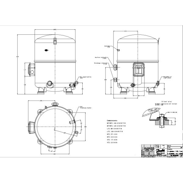 MTZ64-4VI Compresor de rodaje de refrigeración 1.8L Cambio de aceite Potencia CA Velocidad fija