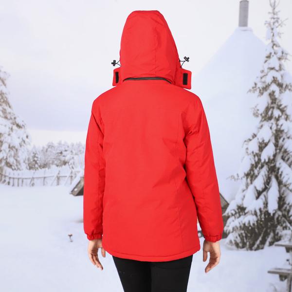 Vestuário de Inverno aquecido de pesca vermelha Vestidos de Inverno aquecidos de mulheres Vestuário de Inverno recarregável elétrico