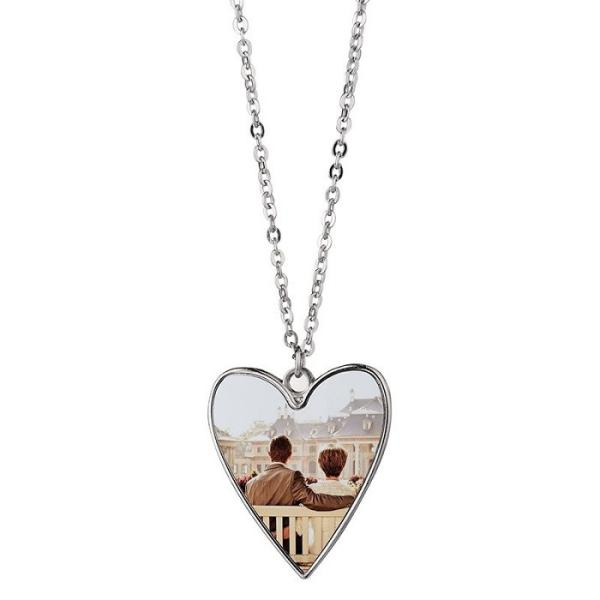 Sublimation Love Heart Necklace Valentines Necklace For Heat Transfer