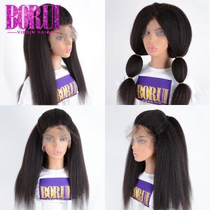BORUI Indian Preplucked Kinky Straight Human Hair Transparent Swiss Lace Front